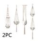 4-Pack Macrame Hanging Baskets – Boho Wall Planters & Storage Organizers