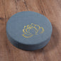 Embroidered linen lotus meditation futon cushion for yoga and mindfulness
