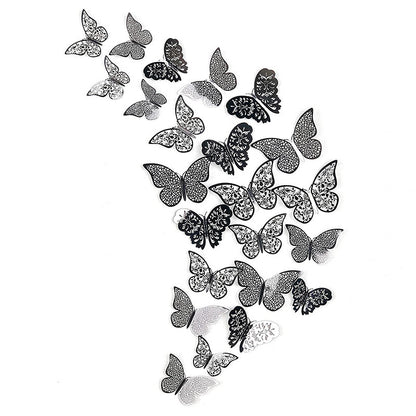 3D Metal Butterfly Wall Stickers – Hollow Design for Home & Bedroom Décor