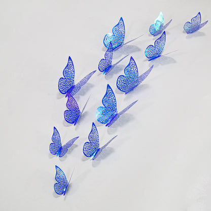 3D Metal Butterfly Wall Stickers – Hollow Design for Home & Bedroom Décor