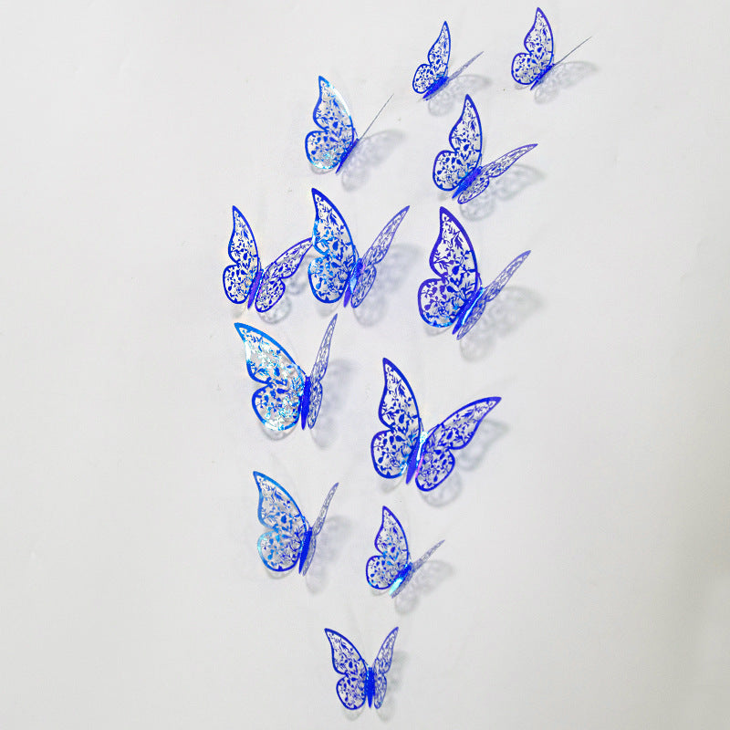 3D Metal Butterfly Wall Stickers – Hollow Design for Home & Bedroom Décor
