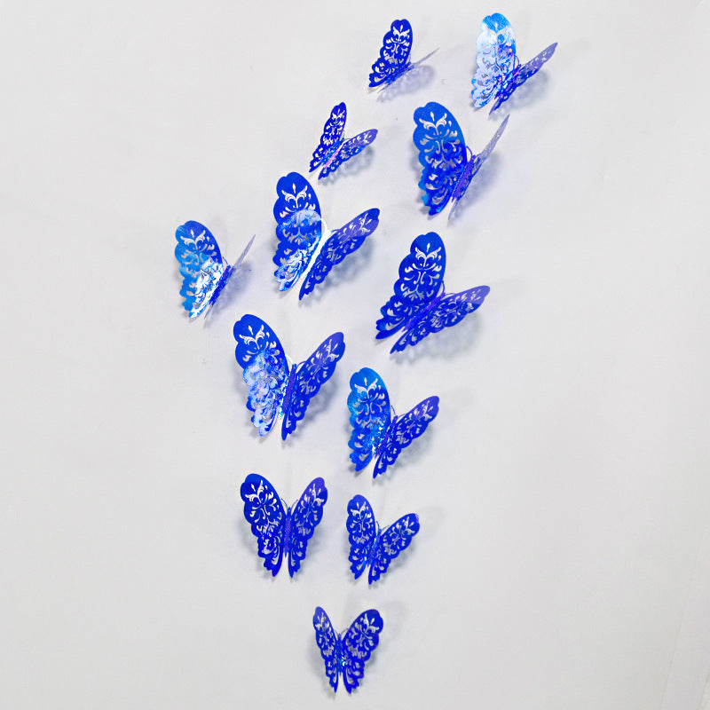 3D Metal Butterfly Wall Stickers – Hollow Design for Home & Bedroom Décor