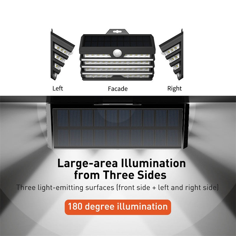 Waterproof LED solar garden light with motion sensor for outdoor wall and landscape lighting