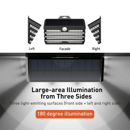 Waterproof LED solar garden light with motion sensor for outdoor wall and landscape lighting