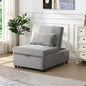 Folding Ottoman Sofa Bed Gray – Convertible Space-Saving Guest Bed for Small Spaces

