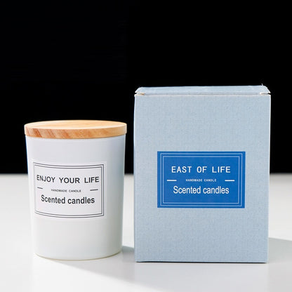 Natural crystal stone aromatherapy soy wax smokeless candle in gift box

