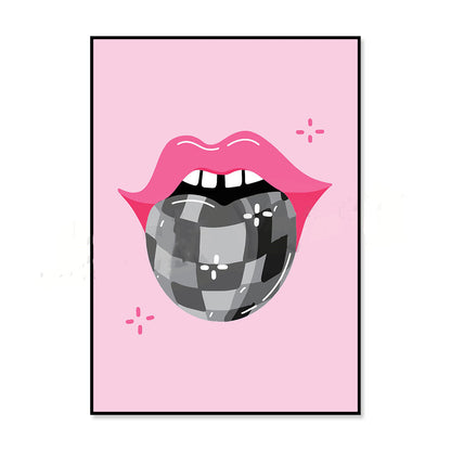 Retro 70s Y2K vintage mouth poster for wall decor in bedroom or dorm