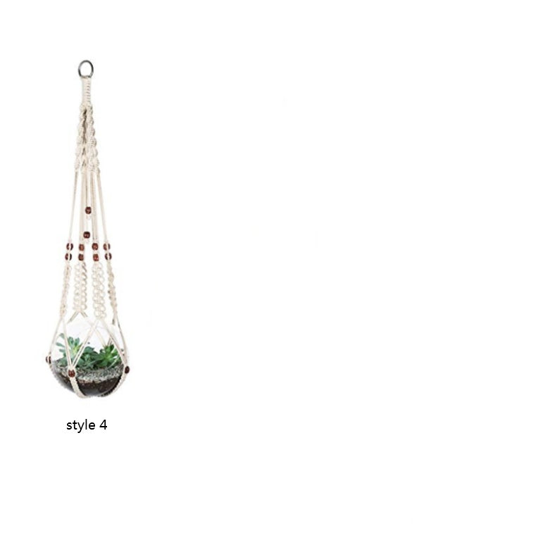 4-Pack Macrame Hanging Baskets – Boho Wall Planters & Storage Organizers