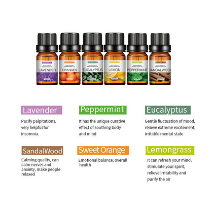 Water-soluble aromatherapy essential oil gift set for diffuser and spa