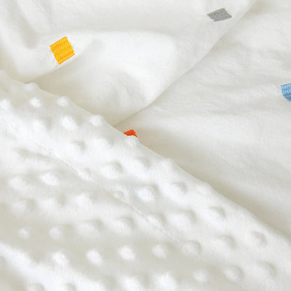 Korean embroidered cherry bear muslin cotton throw blanket for crib and bedding

