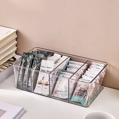 Transparent multi-layer storage box for tea, spices, and small home items

