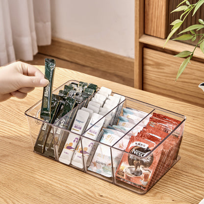 Transparent multi-layer storage box for tea, spices, and small home items

