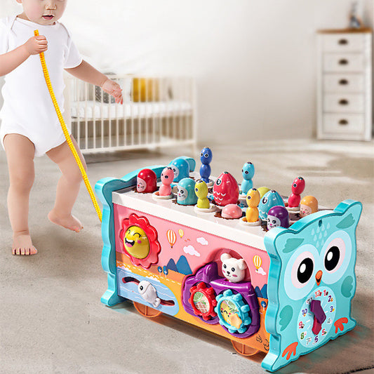 Plastic magnetic fishing puzzle toy for kids with colorful fish pieces