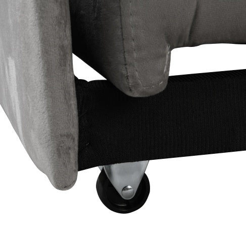 Folding Ottoman Sofa Bed Gray – Convertible Space-Saving Guest Bed for Small Spaces

