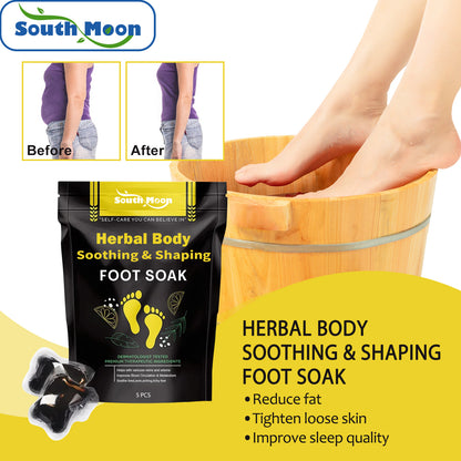 South Moon herbal foot soak and firming gel for muscle shaping and relaxation