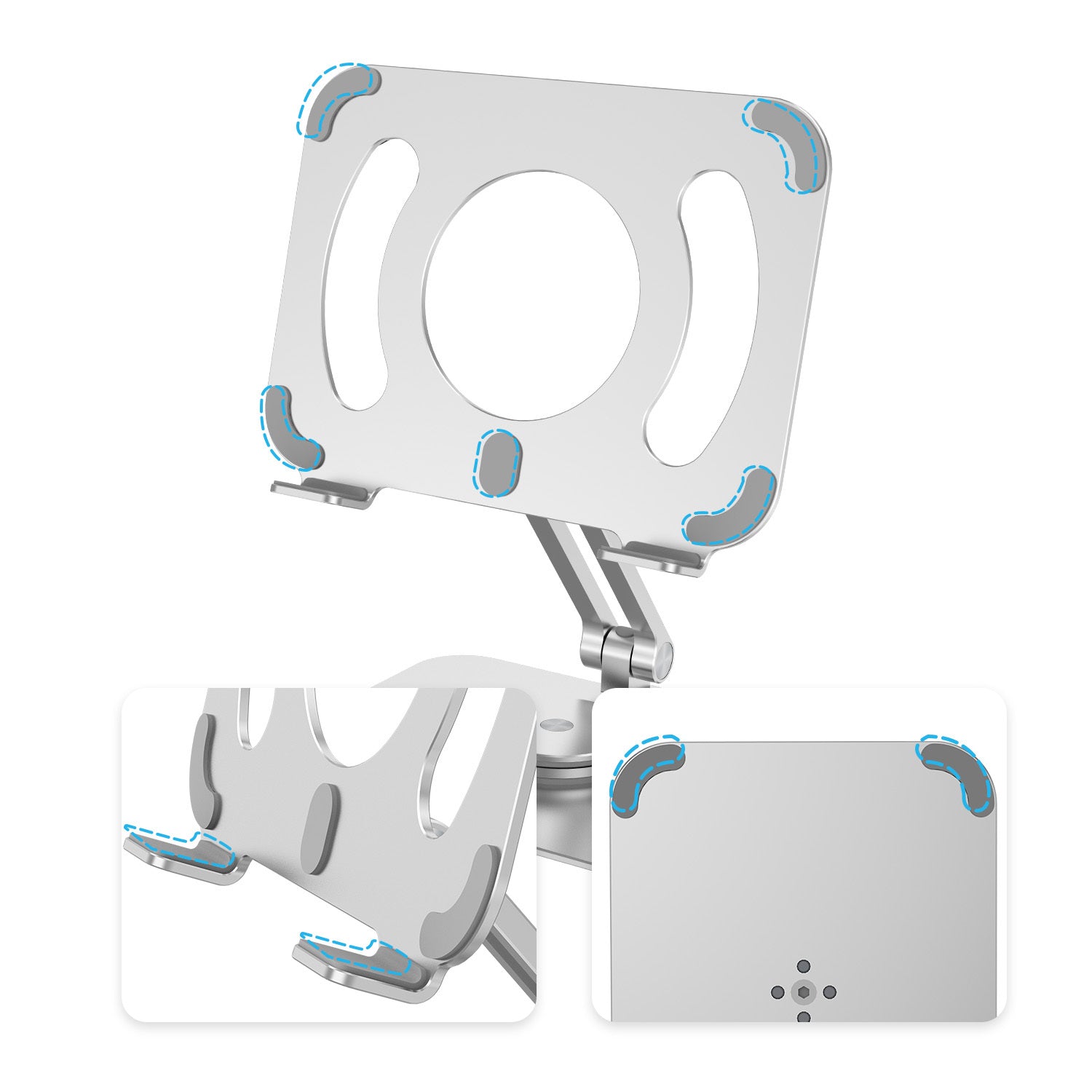 Foldable 360-degree adjustable tablet and phone stand for desk and online classes
