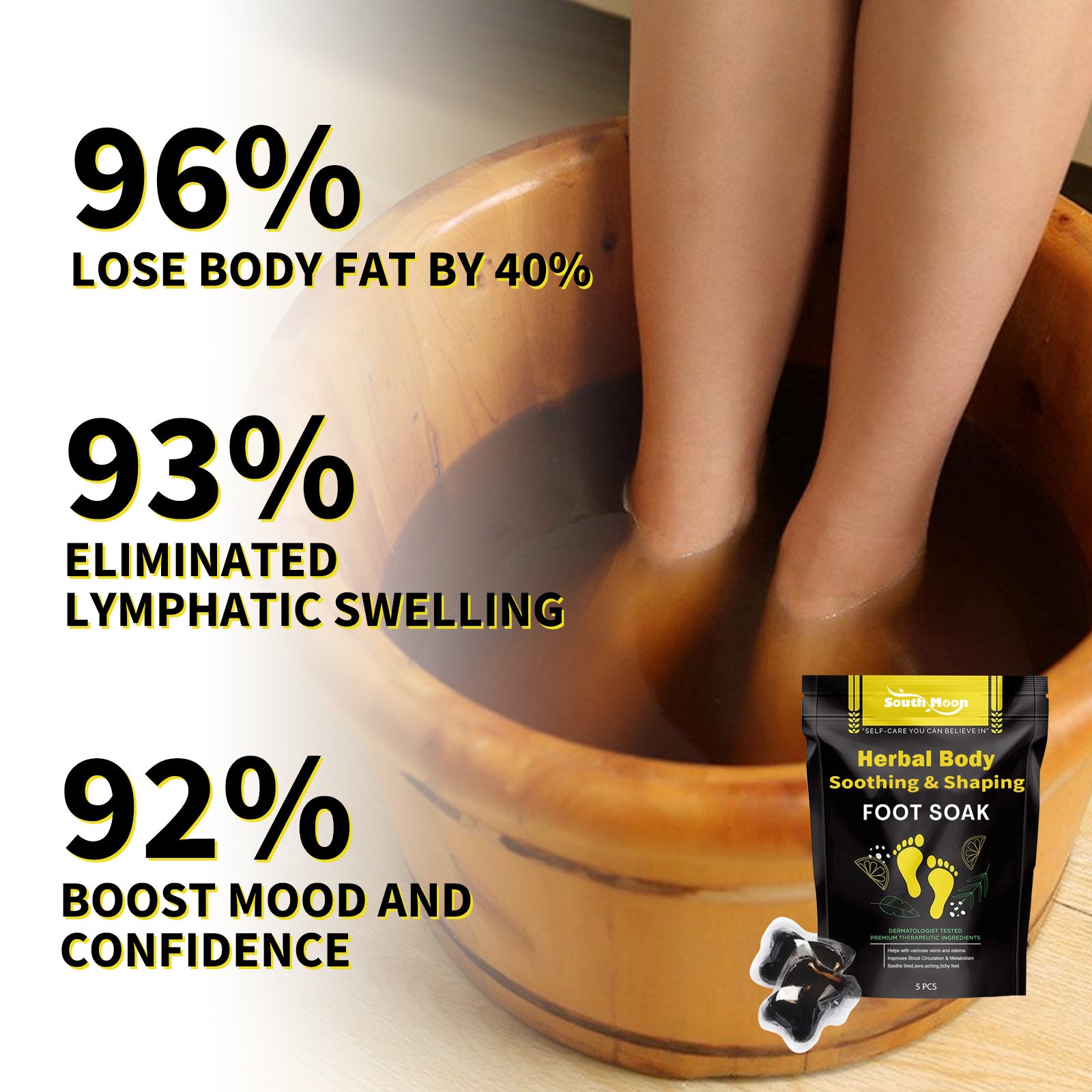 South Moon herbal foot soak and firming gel for muscle shaping and relaxation