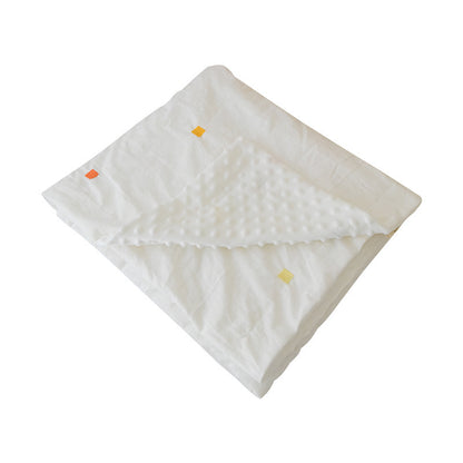 Korean embroidered cherry bear muslin cotton throw blanket for crib and bedding



