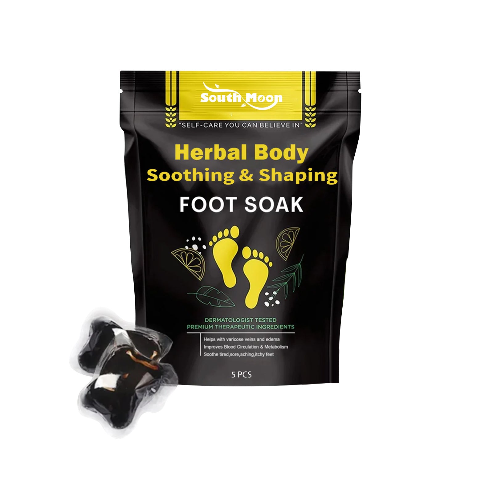 South Moon herbal foot soak and firming gel for muscle shaping and relaxation